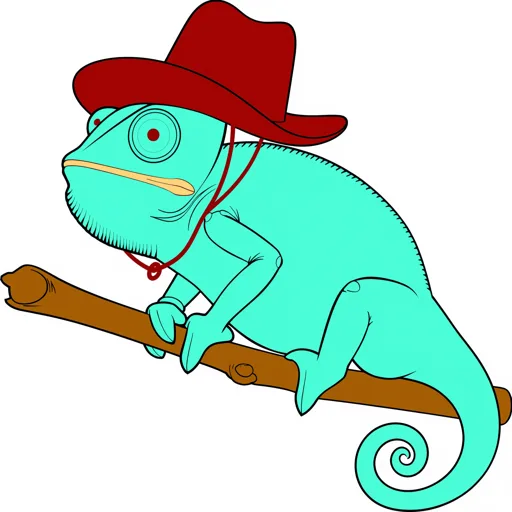 Chameleon Curling Cowboy Hat