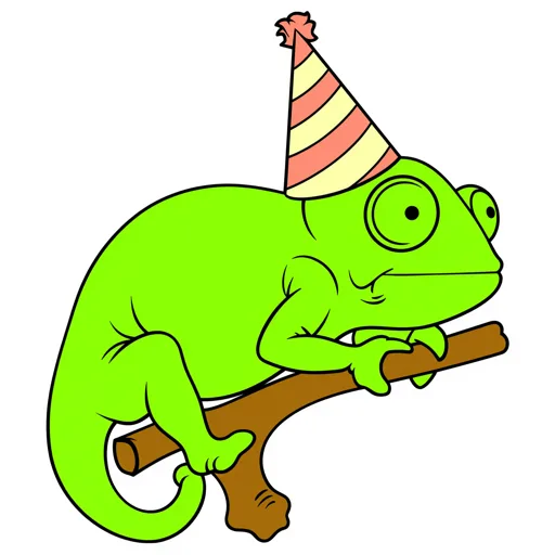 Chameleon Smiling Party Hat