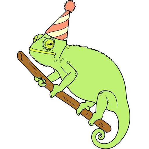 Chameleon Smiling Party Hat