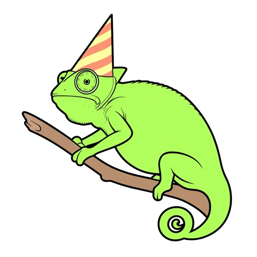 Chameleon Smiling Party Hat