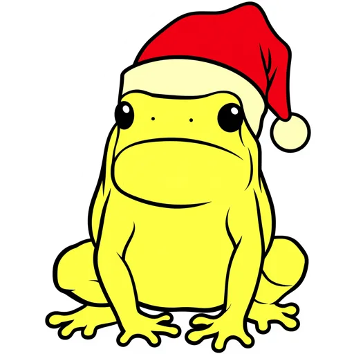 Dart Frog Sitting Santa Hat