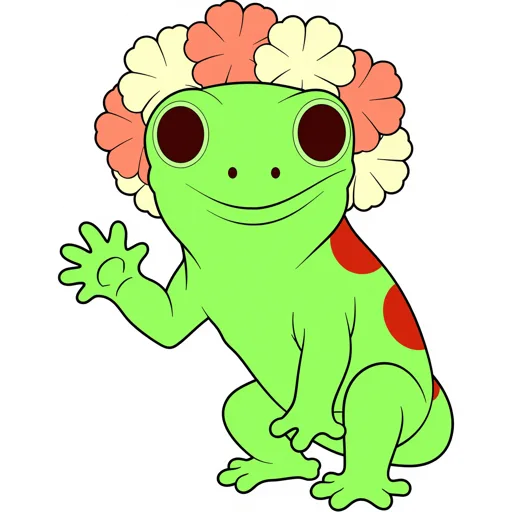 Day Gecko Waving Flower Crown
