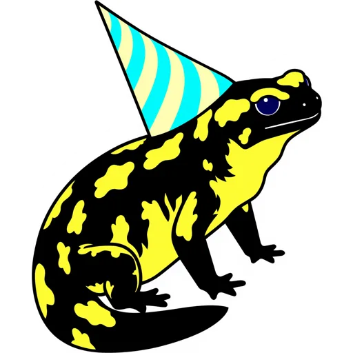 Fire Salamander Sitting Party Hat