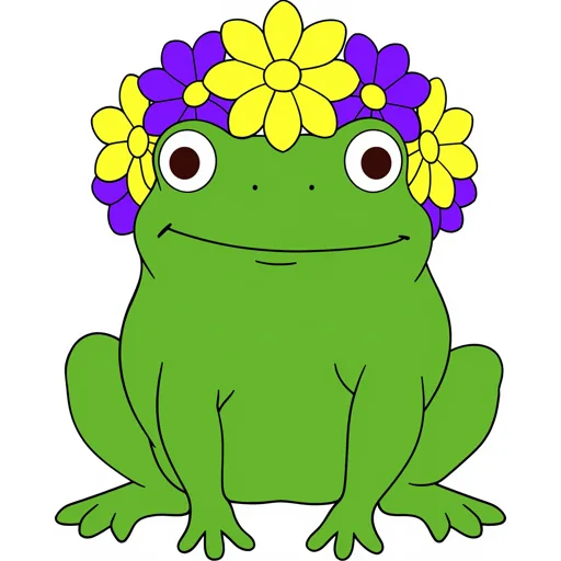 Frog Sitting Flower Crown