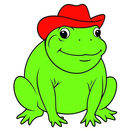 Frog Smiling Cowboy Hat