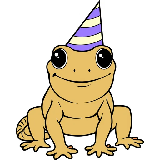 Gecko Smiling Party Hat