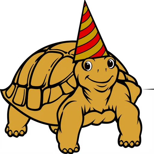 Tortoise Smiling Party Hat