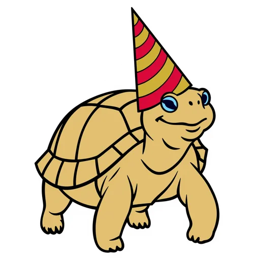 Tortoise Smiling Party Hat