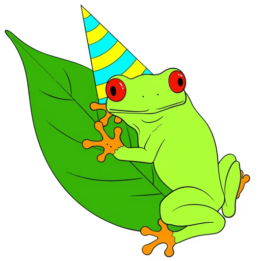 Tree Frog Hugging Leaf Party Hat