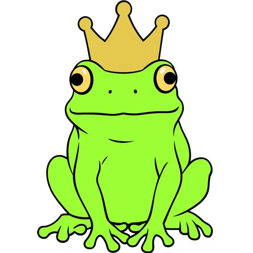 Tree Frog Smiling Gold Crown