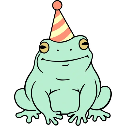 White Tree Frog Giggling Party Hat