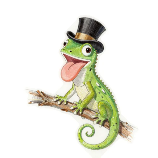 Anole Displaying Top Hat
