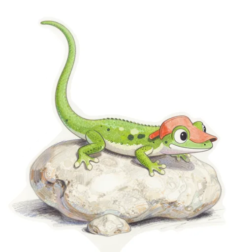 Anole Sunbathing Sun Visor