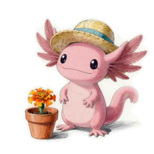 Axolotl Gardening Straw Hat