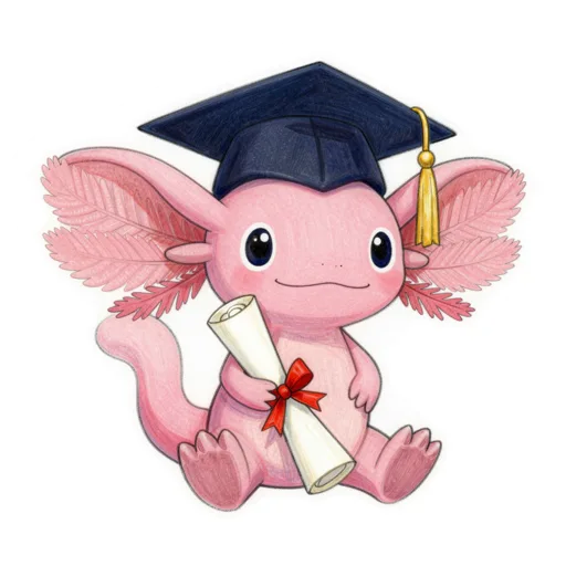 Axolotl Graduating Mortarboard