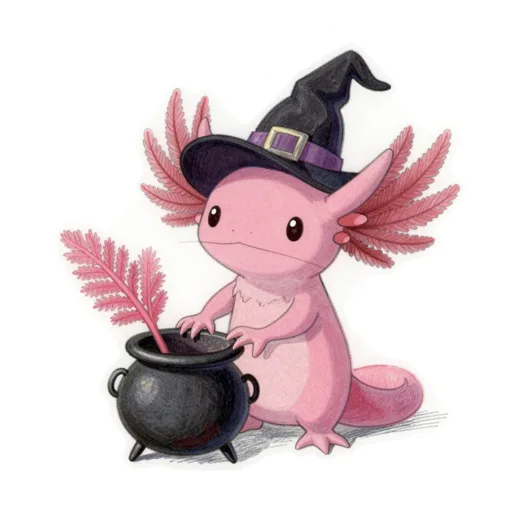 Axolotl Halloween Witch Hat