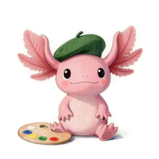 Axolotl Painting Beret