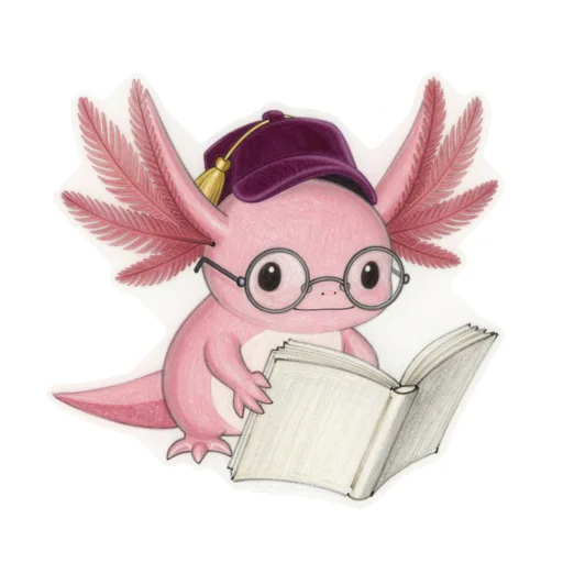Axolotl Reading Reading Cap