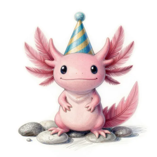 Axolotl Smiling Party Hat