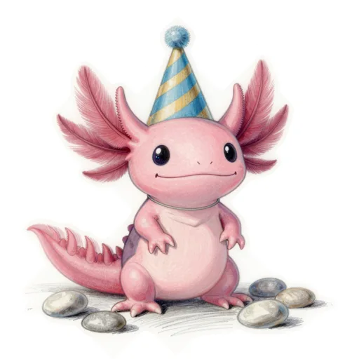 Axolotl Smiling Party Hat