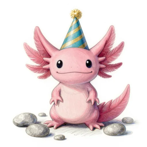 Axolotl Smiling Party Hat