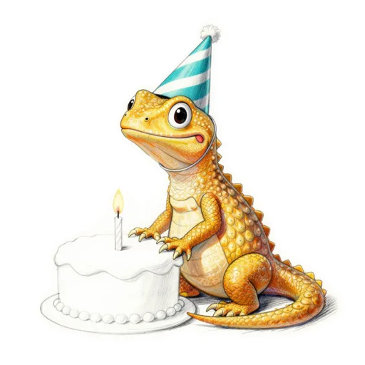 Bearded Dragon Birthday Party Hat