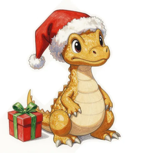 Bearded Dragon Christmas Santa Hat