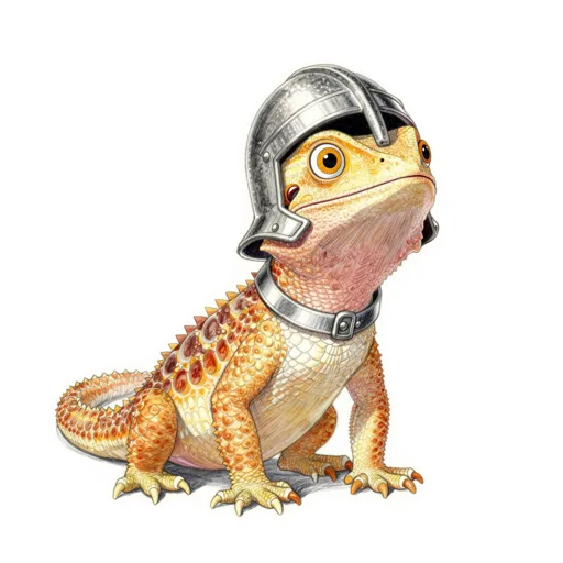Bearded Dragon Knighting Knight Helmet