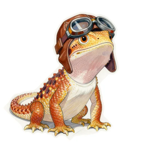 Bearded Dragon Pilot Aviator Cap