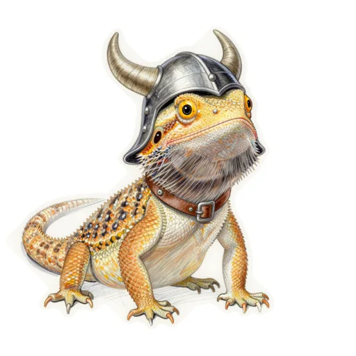 Bearded Dragon Raiding Viking Helmet
