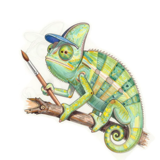 Chameleon Painting Painter Cap
