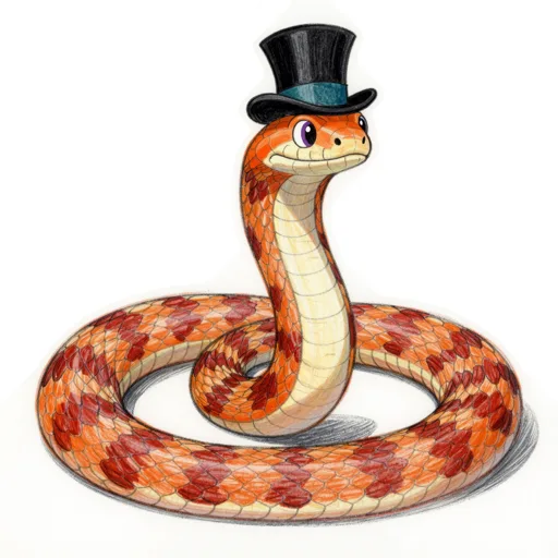 Corn Snake Coiling Top Hat