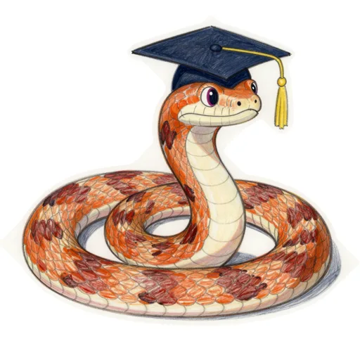 Corn Snake Graduating Mortarboard