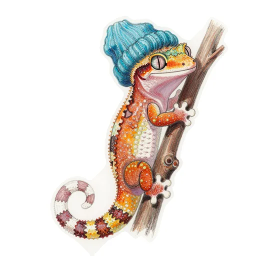 Crested Gecko Clinging Beanie