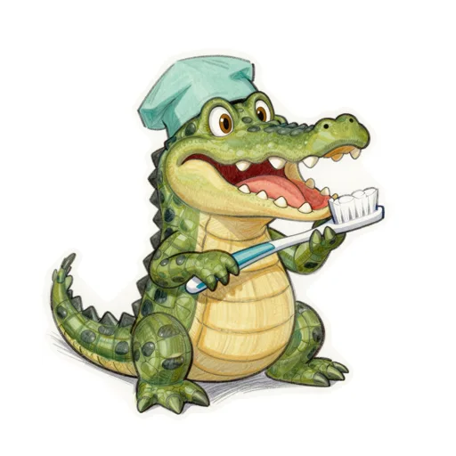 Crocodile Dentist Visit Dentist Cap