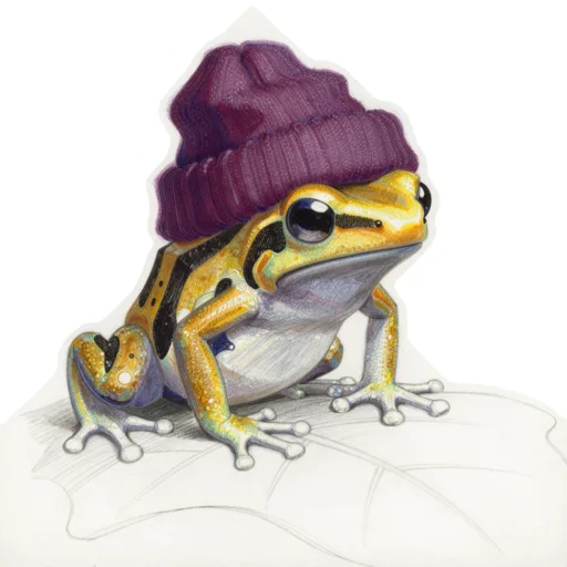 Dart Frog Peeking Beanie