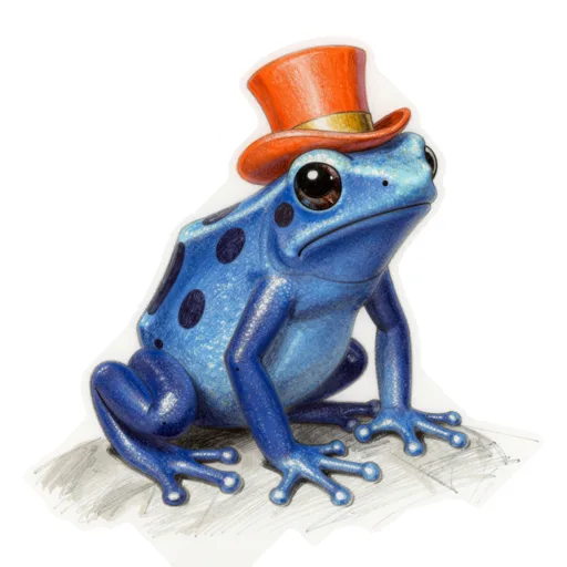 Dart Frog Perching Top Hat