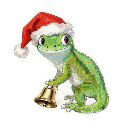 Day Gecko Christmas Santa Hat