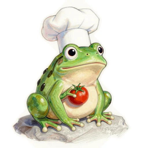 Frog Basking Chef Toque