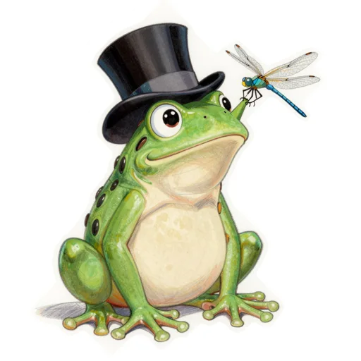 Frog Dragonfly Friend Top Hat