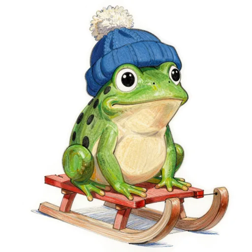 Frog Tobogganing Pom Beanie