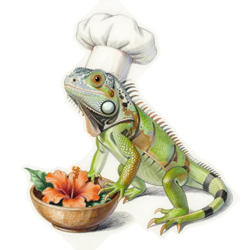 Iguana Chefing Chef Toque