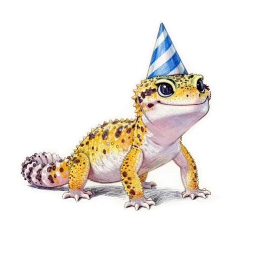 Leopard Gecko Smiling Party Hat