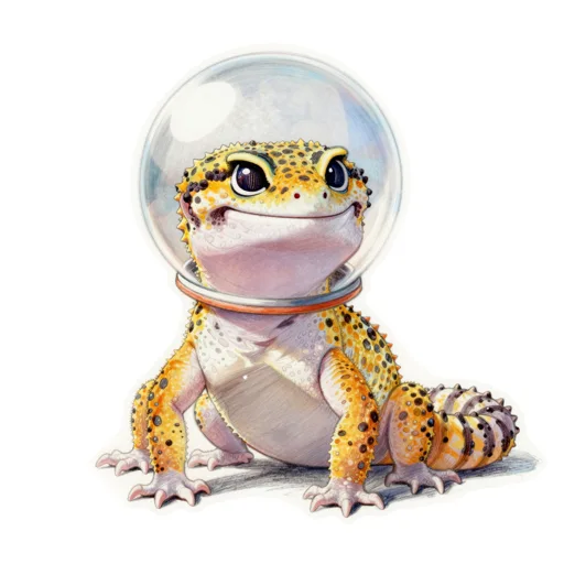Leopard Gecko Spacewalking Astronaut Helmet