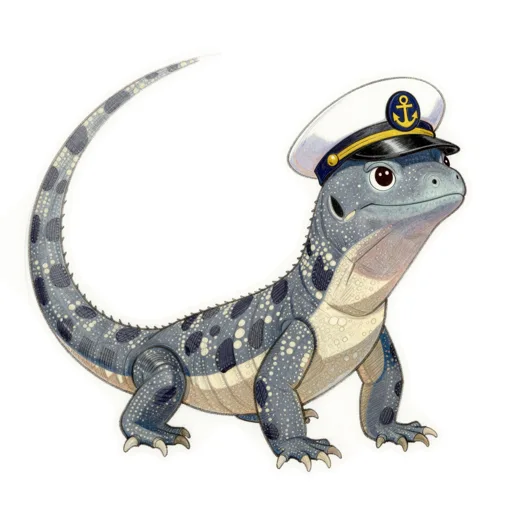 Monitor Lizard Conducting Tour Captain Cap