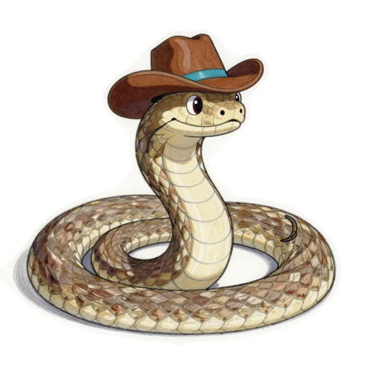 Rattlesnake Cowpoking Cowboy Hat