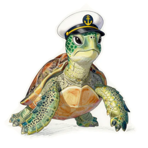 Sea Turtle Sailing Captain Cap