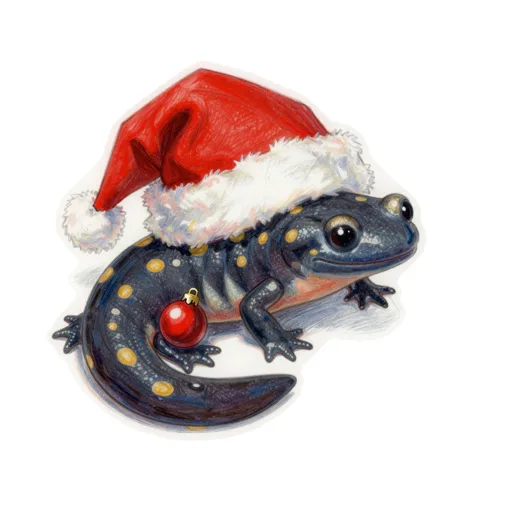 Spotted Salamander Christmas Santa Hat