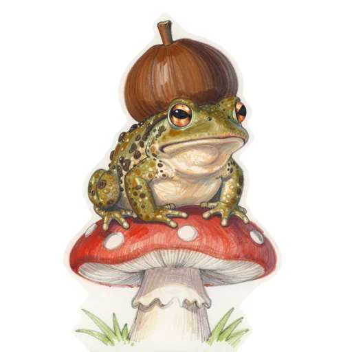 Toad Mushroom Perch Acorn Cap