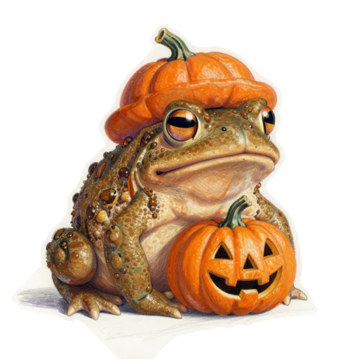 Toad Pumpkin Sitting Jack O Lantern Hat